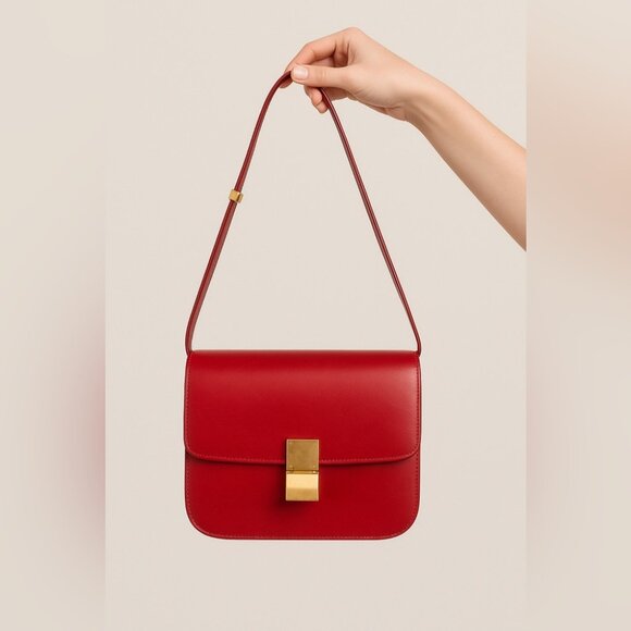 SOLD CÉLINE Calfskin Box Bag | Red | Medium - Picture 16 of 16